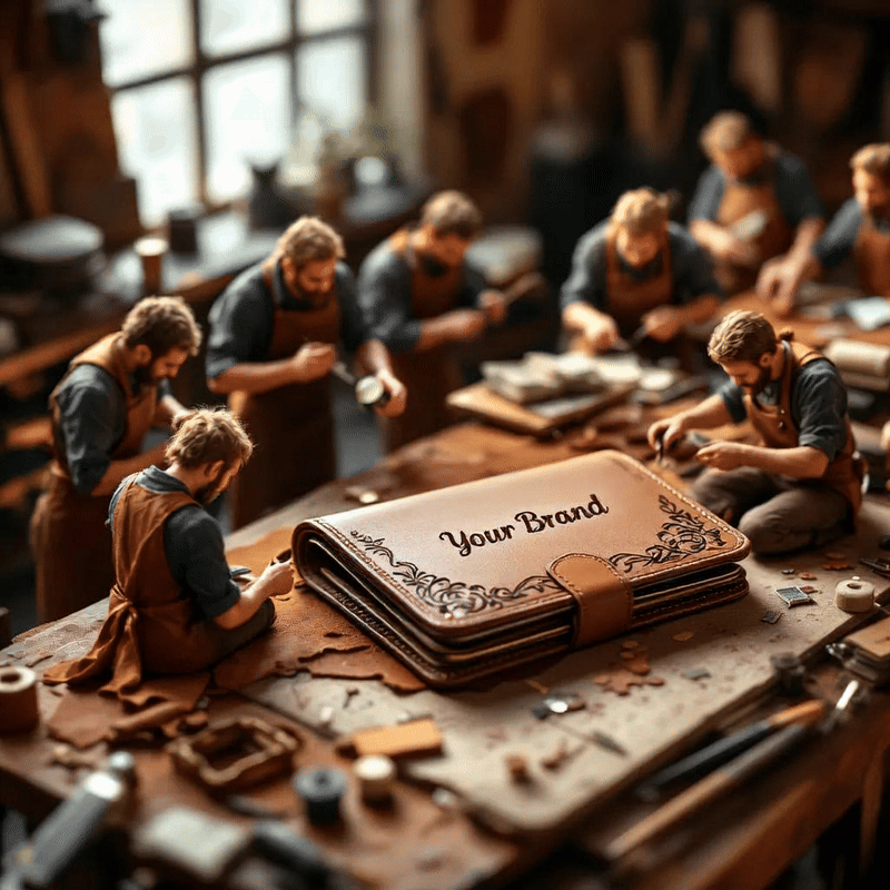 Miniature people working on product - animated GIF