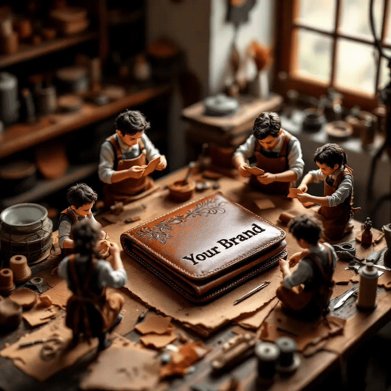 Miniature people working on product - animated GIF